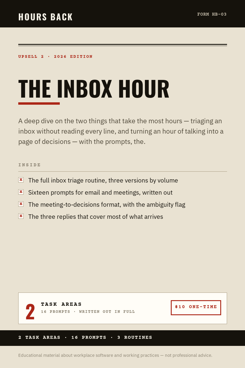 The Inbox Hour — eBook cover