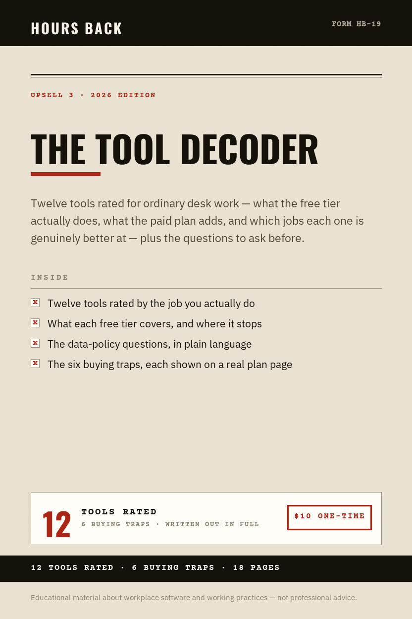 The Tool Decoder — eBook cover