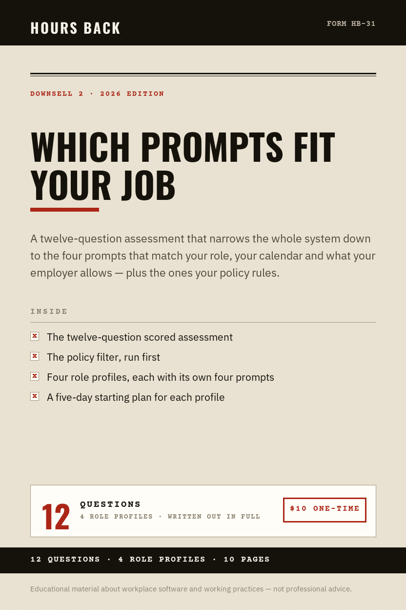 Which Prompts Fit Your Job — eBook cover